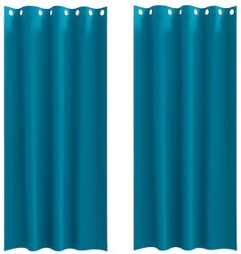 Cortinas com cortinas 2 pcs Turquesa 245 x 140 cm Poliéster