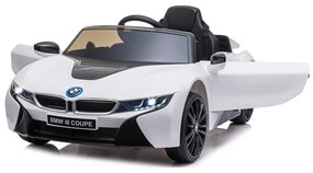 Carro elétrico infantil bateria BMW I8 Coupe 12V Controlo Remoto 2,4GHz Branco