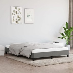 Estrutura de cama sem colchão 140x190 cm tecido cinzento-escuro