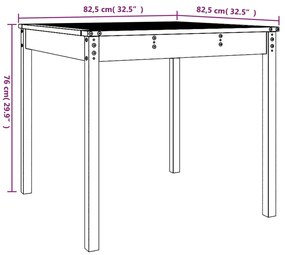 Mesa de jardim 82,5x82,5x76 cm madeira de douglas maciça