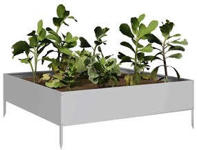 Canteiro elevado de jardim 100x100x33,5 cm aço galvanizado
