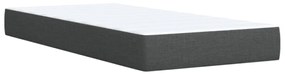 Cama com molas/colchão 90x190 cm tecido cinza-escuro