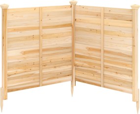 Conjunto de 2 Painéis de Privacidade para o Exterior  119 x 119 cm com Estacas Metálicas para Ar Condicionado, Caixote do Lixo de Jardim, Natural
