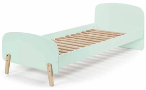 Cama infantil KIDDY (90x200)+ estrado feita de MDF com pés em pinho maciço Verde Menta