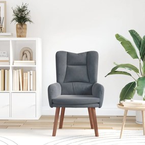Cadeira Relaxante vidaXL Veludo Cinza Escuro