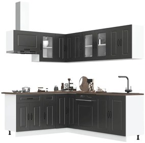 vidaXL 11 peças armário de cozinha conjunto Kalmar preto