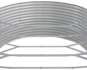 Canteiro elevado jardim 544x100x36 aço revestido a pó prateado