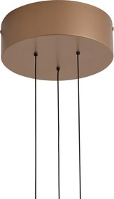 Candeeiro Suspenso Moderno Bronze com Madeira de Nogueira Incl. LED Regulável - Smith