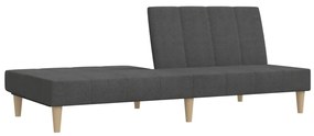 Sofá-cama de 2 lugares tecido cinzento-escuro
