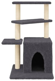 Árvore p/ gatos postes arranhadores sisal 83,5 cm cinza-escuro