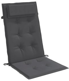 Almofadões p/ cadeira encosto alto 4pcs tecido oxford antracite