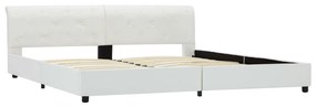 Estrutura de cama 180x200 cm couro artificial branco