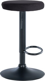 Banco de bar Ponte em veludo e com estrutura preta 38,5 x 60-81 x 38,5 cm Preto