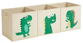 Conjunto de caixas de armazenamento em tecido com alças para organização de casa, quartos e salas de brincar | SONGMICS | 30 x 30 x 30 cm | bege | RFB704W03