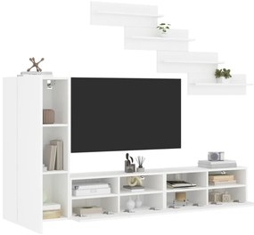 vidaXL 7 pcs móveis de parede p/ TV derivados de madeira branco