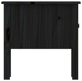 Mesas de apoio 2 pcs 50x50x49 cm madeira de pinho maciça preto
