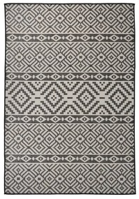 Tapete de tecido plano para exterior 160x230 cm riscas pretas
