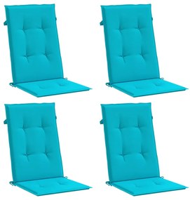 Almofadões cadeira de encosto alto 4 pcs tecido turquesa