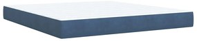 Cama com molas/colchão 180x200 cm veludo azul-escuro