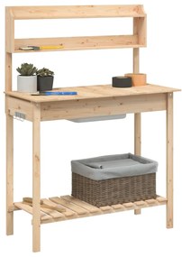 Mesa de cultivo com pia 147,5x44x139,5 cm abeto maciço