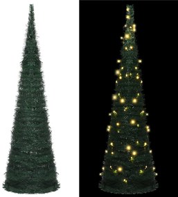 321523 vidaXL Árvore Natal pop-up artificial pré-iluminada 150 cm verde