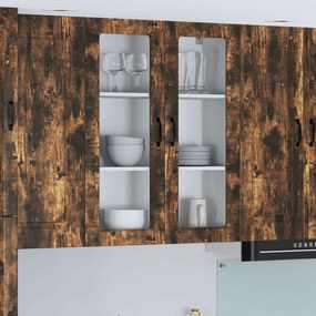 vidaXL Armário de cozinha suspenso Carvalho Defumado 80 x 31 x 100 cm