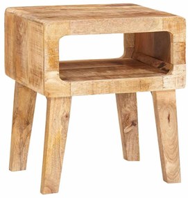 vidaXL Mesa de apoio Castanho 40 x 32 x 46 cm Madeira de manga maciça