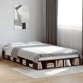 vidaXL Estrutura de cama 140x190cm derivados madeira carvalho castanho