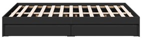 Estrutura cama c/ gavetas 120x190 cm derivados de madeira preto
