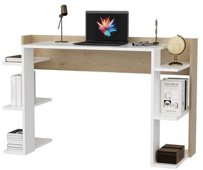 Secretária Cinar – Branco Carvalho – 122,7x77x45 cm