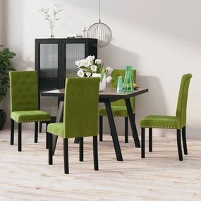 vidaXL Cadeiras de jantar 4 pcs veludo verde-claro