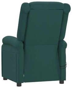 Poltrona de massagens elétrica tecido verde-escuro