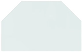 Placa de vidro para lareira hexagonal 80x50 cm
