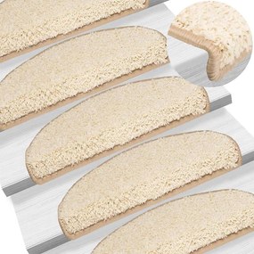 Tapetes de escada 30 pcs 65x21x4 cm creme