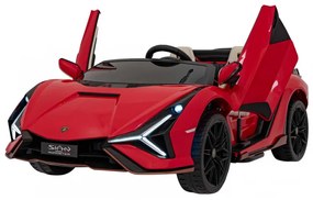 Carro elétrico para Crianças 2 Lugares Lamborghini SIAN 24V 4x4 Rodas Espuma EVA, Assento	couro ecológico Vermelho