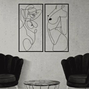 PAINEL DE PAREDE DE FERRO CORPO SIMPLES CONJUNTO 2 PEÇAS CM 50X1X100 PRETO