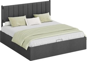 Estrutura de cama, 180 x 200 cm (COLCHÃO NÃO INCLUIDO), com base de ripas rebatível  Cinza