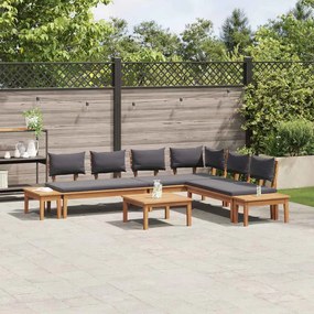 Conjunto de Bancos de Jardim com cortinas 3 pcs