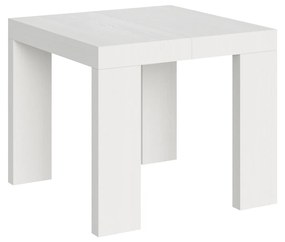 Mesa jantar sala, cozinha extensível Roxell 90x90 extensível 246 cm Branco cinza