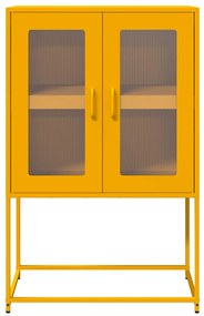 Aparador alto 68x39x107 cm aço amarelo mostarda