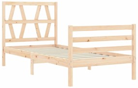 Estrutura de cama com cabeceira 90x200 cm madeira maciça