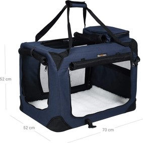 Transportadora para animais de estimação 70 x 52 x 52 cm L azul