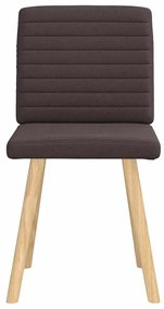 Cadeiras de jantar 2 pcs tecido castanho-escuro