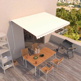 vidaXL Toldo retrátil automático 450x300 cm cor creme