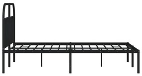 Estrutura de cama com cabeceira 140x190 cm metal preto