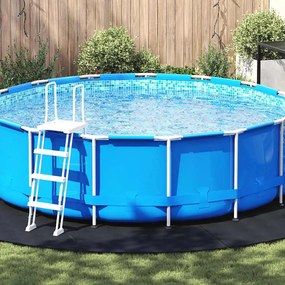 vidaXL Lona de Fundo para Piscina Preta Ø 500 cm - Tecido não tecido em formato redondo.