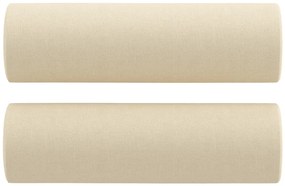 3 pcs conjunto de sofás com almofadas tecido cor creme
