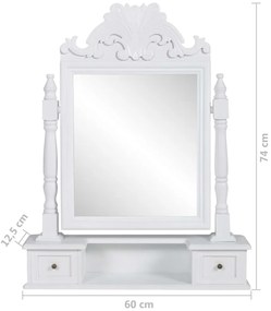 Mesa toucador de maquilhagem com espelho quadrado MDF