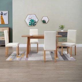 vidaXL Cadeiras de jantar 4 pcs couro art. creme