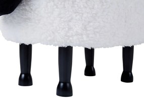 Tamborete em tecido branco com arrumação SHEEP Beliani